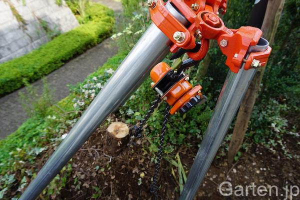 抜根作業の必需品｜パイプ三脚・レバーホイスト | Garten